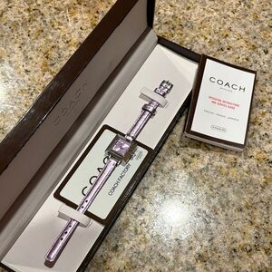 Coach Lavender Leather Strap Watch